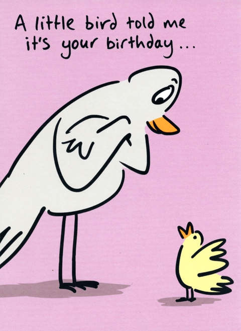 Birthday CardLucilla LavenderComedy Card CompanyLittle bird told me