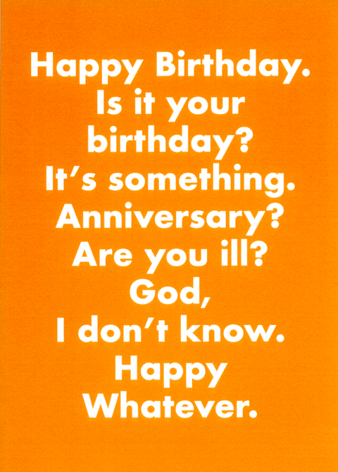 Birthday CardObjectablesComedy Card CompanyHappy Whatever