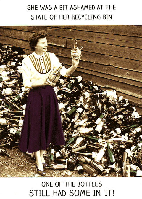 Birthday CardPigmentComedy Card CompanyAshamed at the state of recycling bin