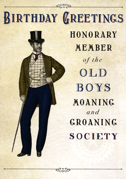 Birthday CardPigmentComedy Card CompanyOld boys Moaning and Groaning Society