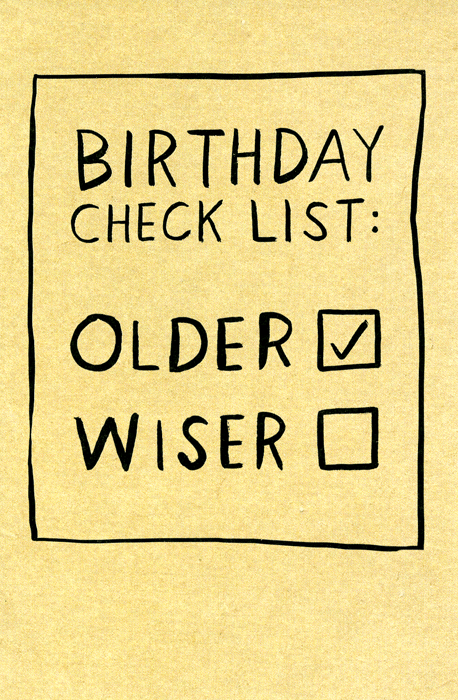 Birthday CardUK GreetingsComedy Card CompanyBirthday check list