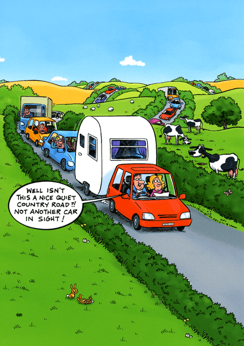 Funny CardsCountry CardsComedy Card CompanyCaravan - Nice quiet country road