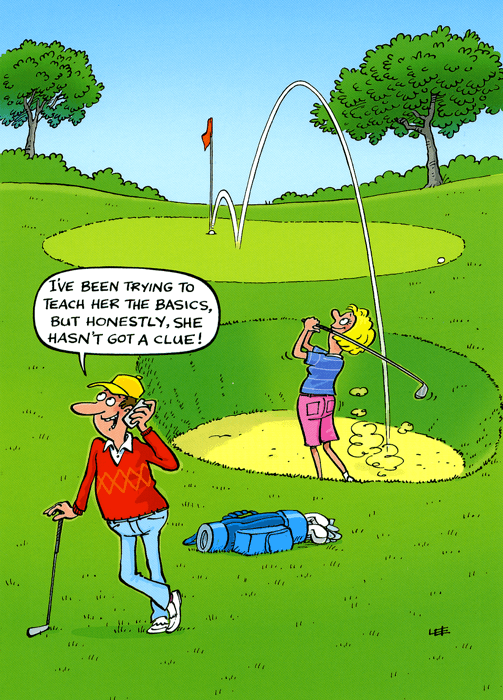 Golf Card Rude Humorous Card - Golf - Teach her the basics – Comedy Card Company