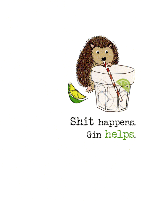 Funny CardsDandelion StationeryComedy Card CompanyShit happens - Gin helps
