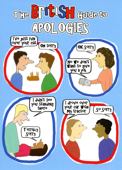 Funny CardsGo La LaComedy Card CompanyBritish guide to Apologies