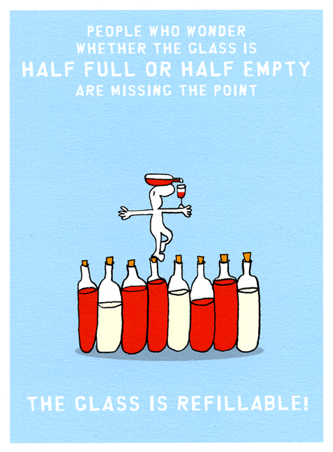 Funny CardsHarold's PlanetComedy Card CompanyHalf Full or Half Empty