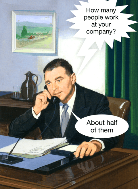 Funny CardsKiss me KwikComedy Card CompanyHow many people work at your company