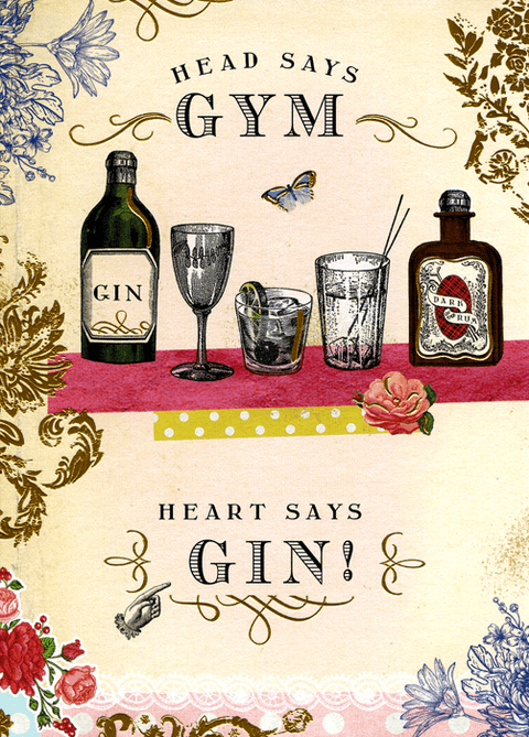 Funny CardsPigmentComedy Card CompanyHead says Gym Heart says Gin