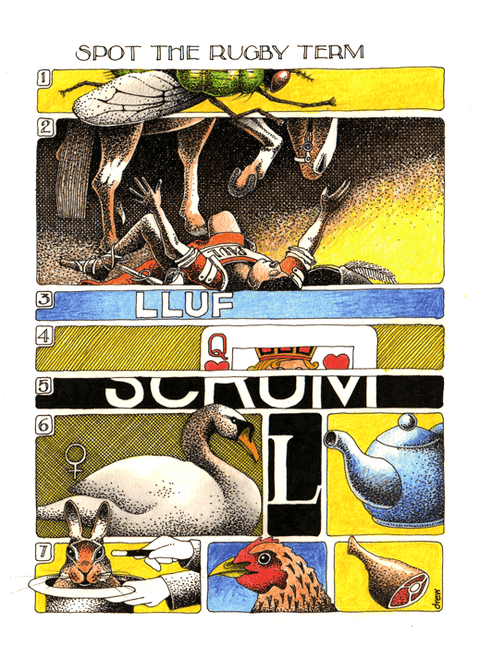 Funny CardsSimon DrewComedy Card CompanySpot the Rugby Term