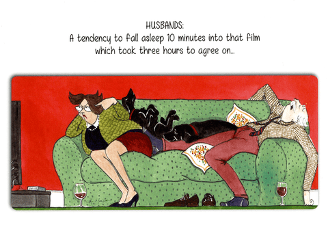 Funny CardsTottering by GentlyComedy Card CompanyHusbands - fall asleep during film