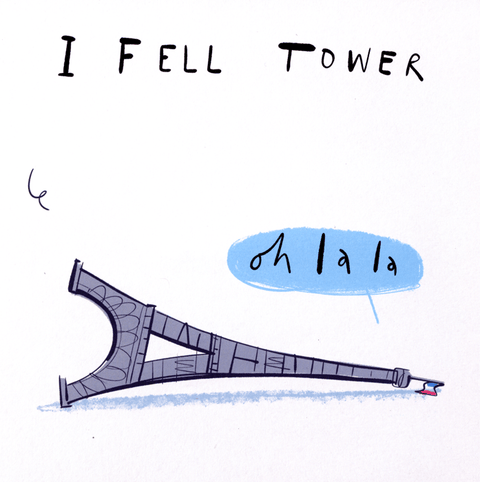 Funny CardsWoodmansterneComedy Card CompanyI Fell Tower