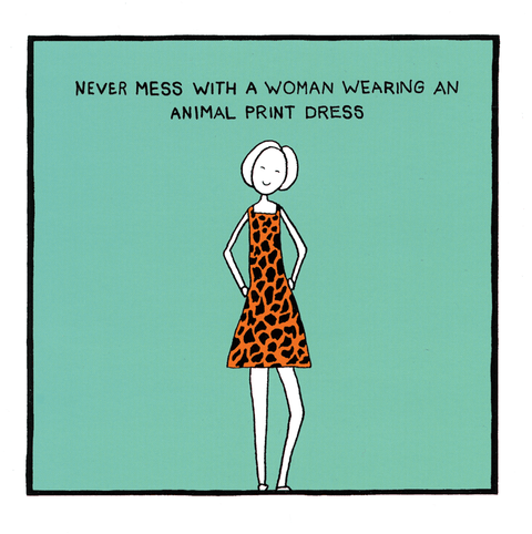 Woman in animal print