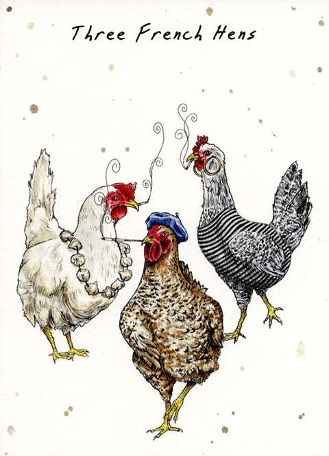 Funny Christmas cardsBewilderbeestComedy Card CompanyThree French Hens