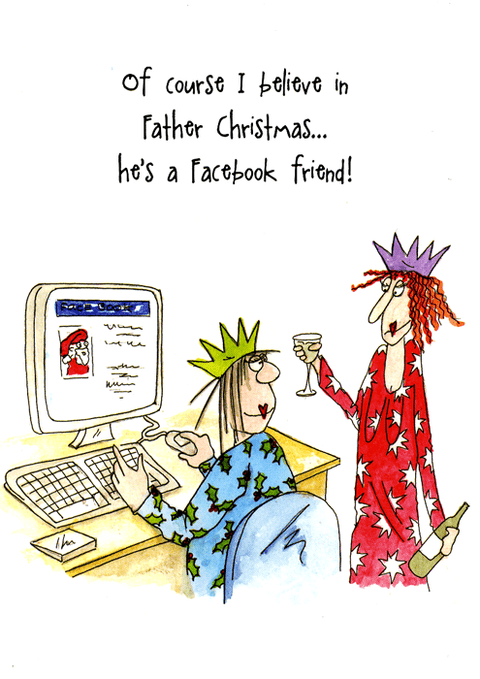 Funny Christmas cardsCamilla & RoseComedy Card CompanyFather Christmas - Facebook Friend (6 x 4 inches)
