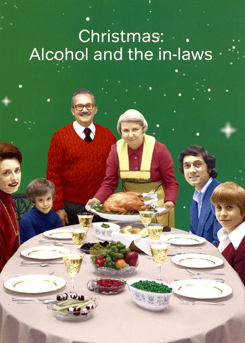 Funny Christmas cardsCath TateComedy Card CompanyAlcohol and in-laws