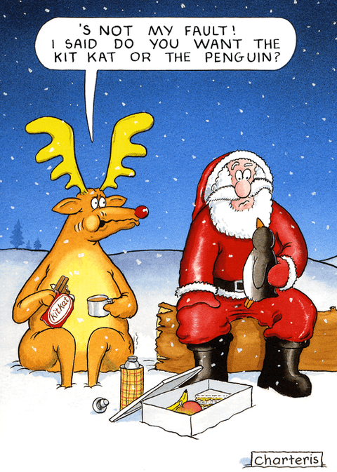 Funny Christmas cardsCharteris Christmas CardsComedy Card CompanyKit Kat or the Penguin