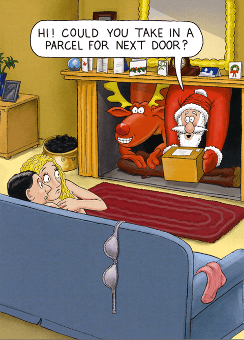 Funny Christmas cardsCharteris Christmas CardsComedy Card CompanyParcel for next door