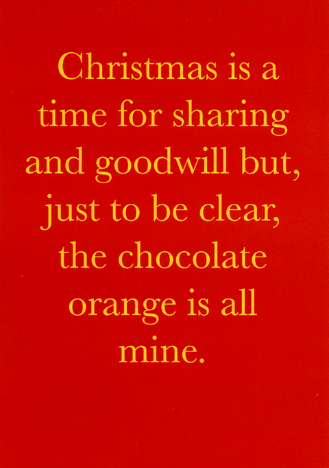 Funny Christmas cardsComedy Card CompanyComedy Card CompanyChocolate Orange is mine