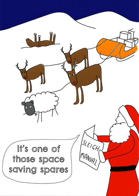 Funny Christmas cardsComedy Card CompanyComedy Card CompanySleigh - Space saving spare