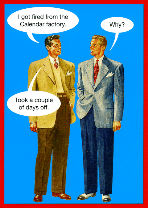 Funny Christmas cardsKiss me KwikComedy Card CompanyFired from the Calendar factory