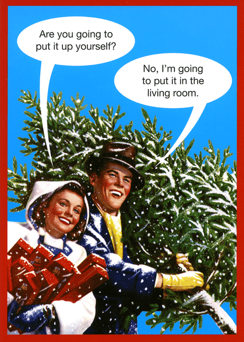 Funny Christmas cardsKiss me KwikComedy Card CompanyPut tree up yourself