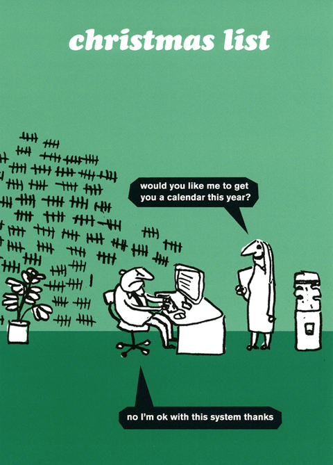 Funny Christmas cardsModern TossComedy Card CompanyChristmas list - a calendar?