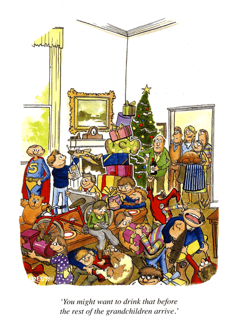 Funny Christmas cardsOliver PrestonComedy Card CompanyRest of grandchildren arrive