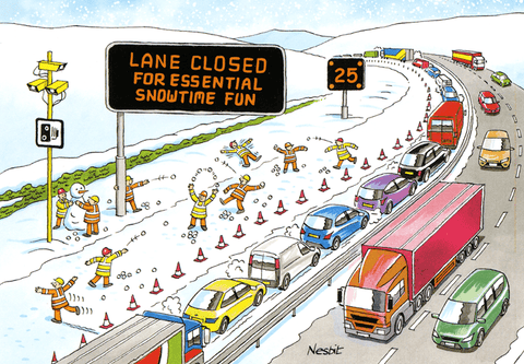 Funny Christmas cardsRainbow CardsComedy Card CompanyLane closed for essential snowball fights
