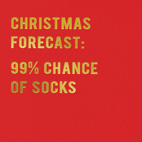 Funny Christmas cardsRedbackComedy Card CompanyChristmas Forecast - Socks
