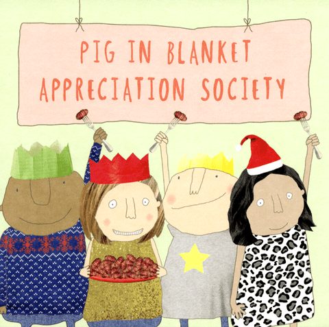 Funny Christmas cardsRosie Made a ThingComedy Card CompanyPig in Blanket Appreciation