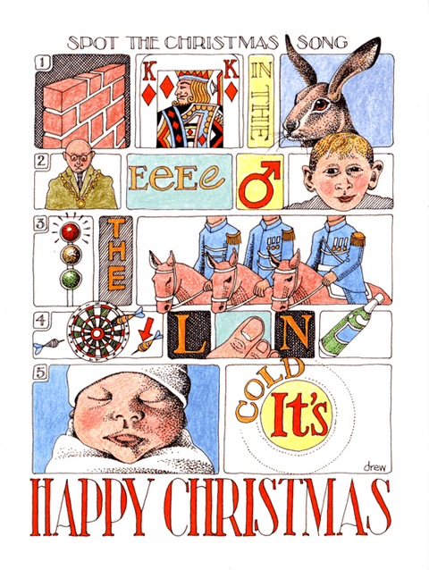 Funny Christmas cardsSimon DrewComedy Card CompanySpot the Christmas Song