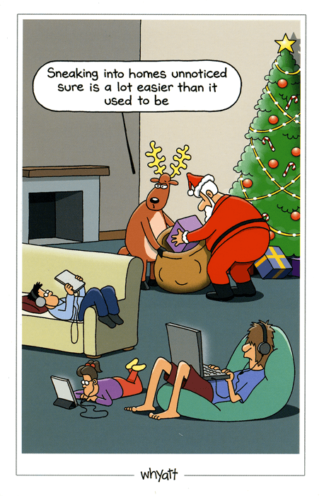 Funny Christmas cardsTraces of NutsComedy Card CompanySanta - Sneaking unnoticed