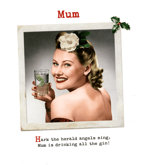 Funny Christmas cardsUK GreetingsComedy Card CompanyMum - drinking all the gin