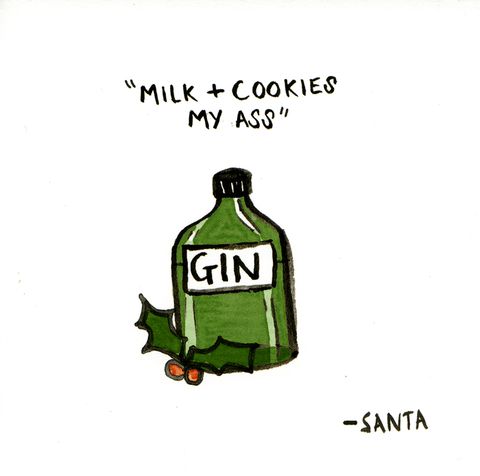 Funny Christmas cardsUrban GraphicComedy Card CompanySanta wants Gin