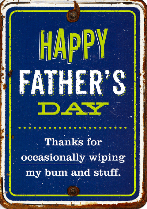 Funny Father's Day CardsBrainbox CandyComedy Card CompanyFather - thanks for occasionally wiping my bum