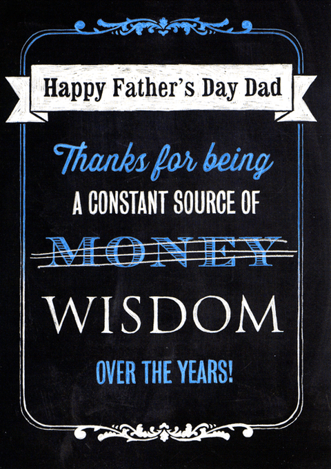 Funny Father's Day CardsBrainbox CandyComedy Card CompanyThanks for being a constant source of wisdom (money)