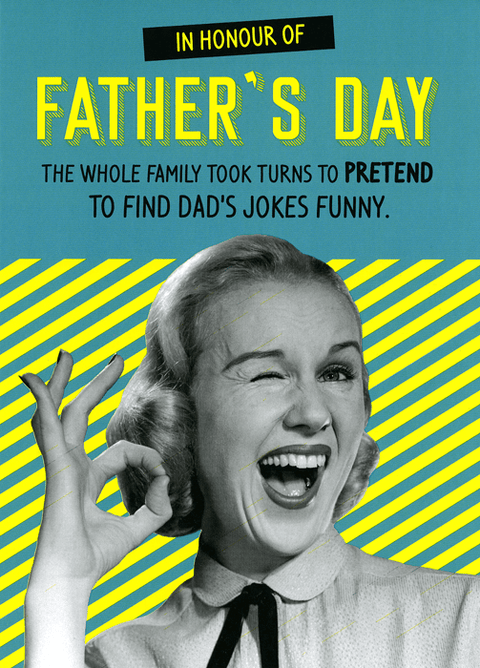 Funny Father's Day CardsPaperlinkComedy Card CompanyPretend to find dad's jokes funny