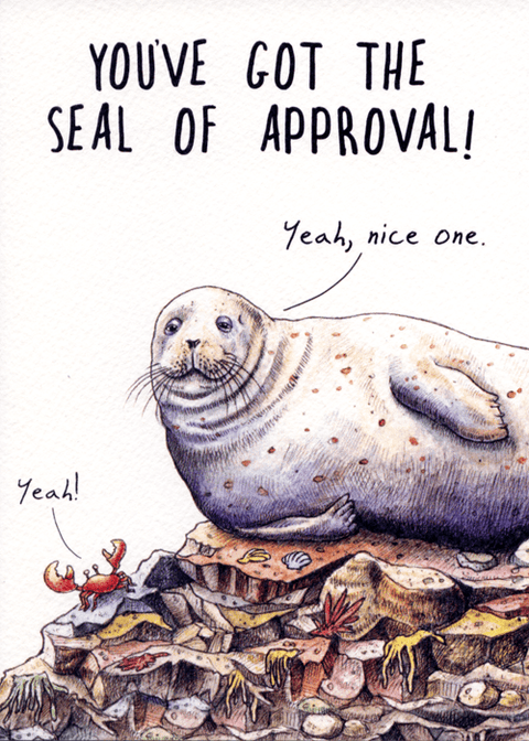 Funny Greeting CardBewilderbeestComedy Card CompanySeal of Approval