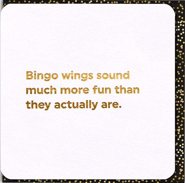 Funny greeting card by Quotish Bingo wings Comedy Card Company