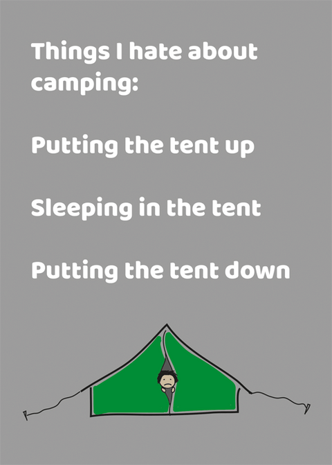 Funny Greeting CardComedy Card CompanyComedy Card CompanyHate Camping