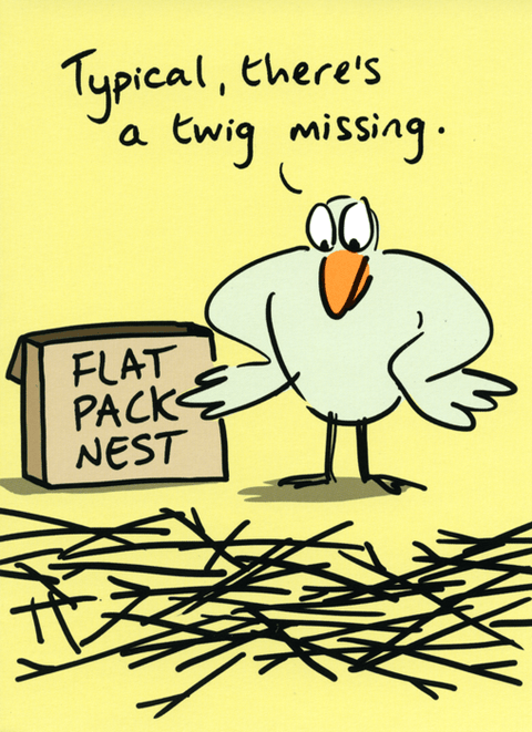 Funny Greeting CardLucilla LavenderComedy Card CompanyFlat pack nest