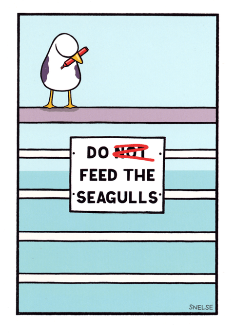 Funny Greeting CardWoodmansterneComedy Card CompanyFeed the Seagulls