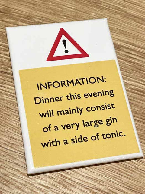 Humorous GiftBrainbox CandyComedy Card CompanyFridge Magnet - Very large Gin