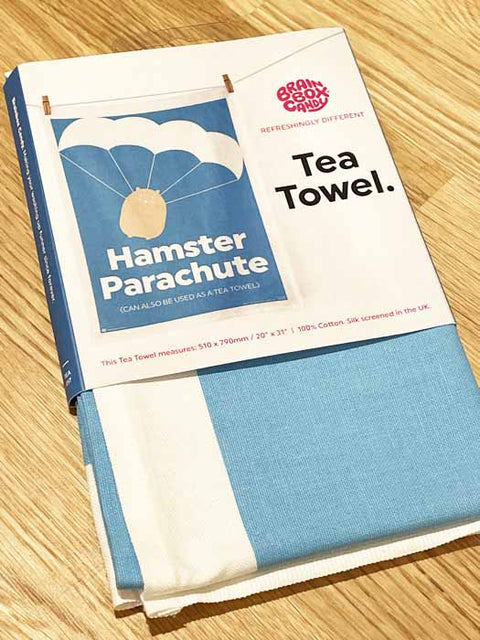 Humorous GiftBrainbox CandyComedy Card CompanyTea Towel - Hamster Parachute