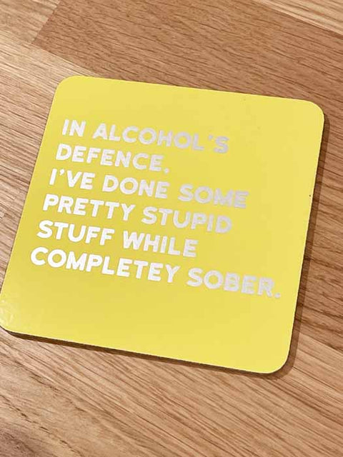 Humorous GiftRedbackComedy Card CompanyCoaster - In alcohol's defence
