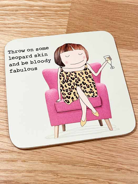 Humorous GiftRosie Made a ThingComedy Card CompanyCoaster - Leopard skin