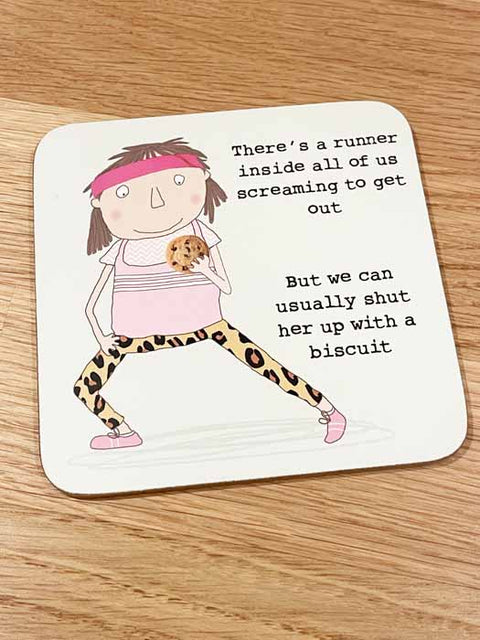 Humorous GiftRosie Made a ThingComedy Card CompanyCoaster - Runner inside all of us