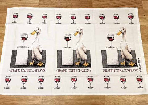 Humorous GiftSimon DrewComedy Card CompanyTea Towel - Grape Expectations
