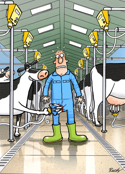 humorous greeting cardCountry CardsComedy Card CompanyMilking machine