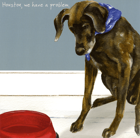 humorous greeting cardLittle Dog LaughedComedy Card CompanyHouston, we have a problem